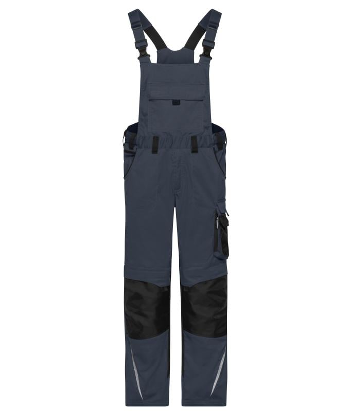 Unisex Workwear Pants with Bib - STRONG - GRS & OCS Blended Carbon/black 10437