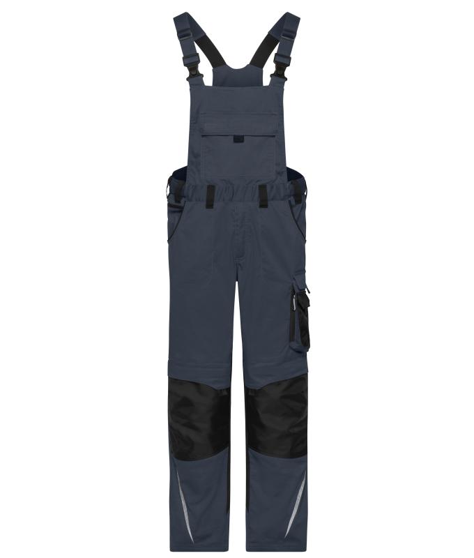 Unisex Workwear Pants with Bib - STRONG - GRS & OCS Blended Carbon/zwart 10437