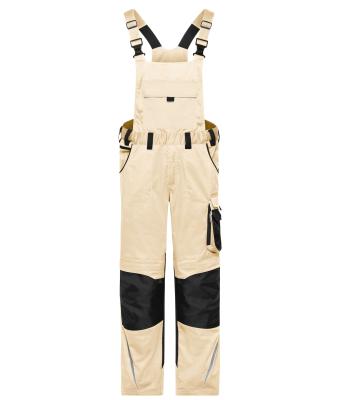 Unisex Workwear Pants with Bib - STRONG - GRS & OCS Blended Steen/zwart 10437