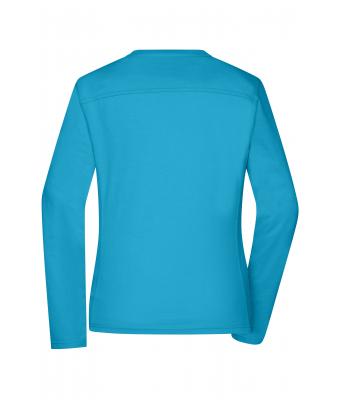 Damen Ladies' Workwear-Long-Sleeved-T   OCS Blended Turquoise 10525