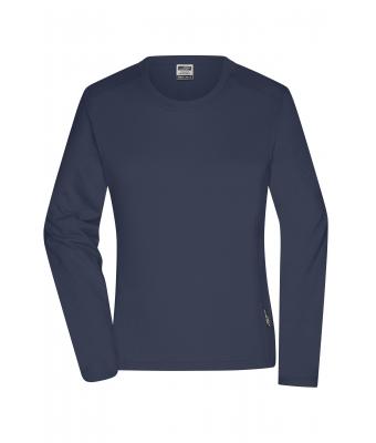 Dames Ladies' Workwear-Long-Sleeved-T   OCS Blended Navy 10525