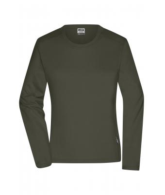 Dames Ladies' Workwear-Long-Sleeved-T   OCS Blended Olijf 10525