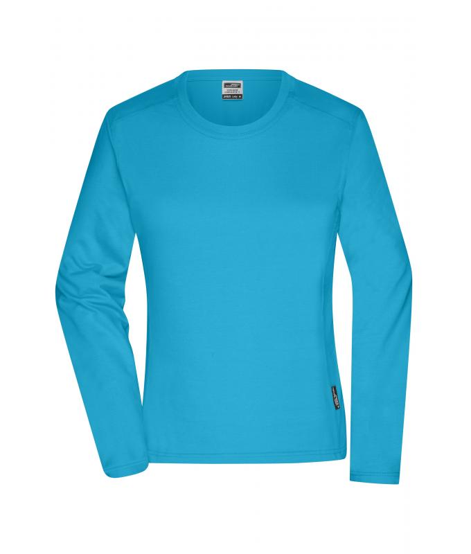 Damen Ladies' Workwear-Long-Sleeved-T OCS Blended Turquoise 10525