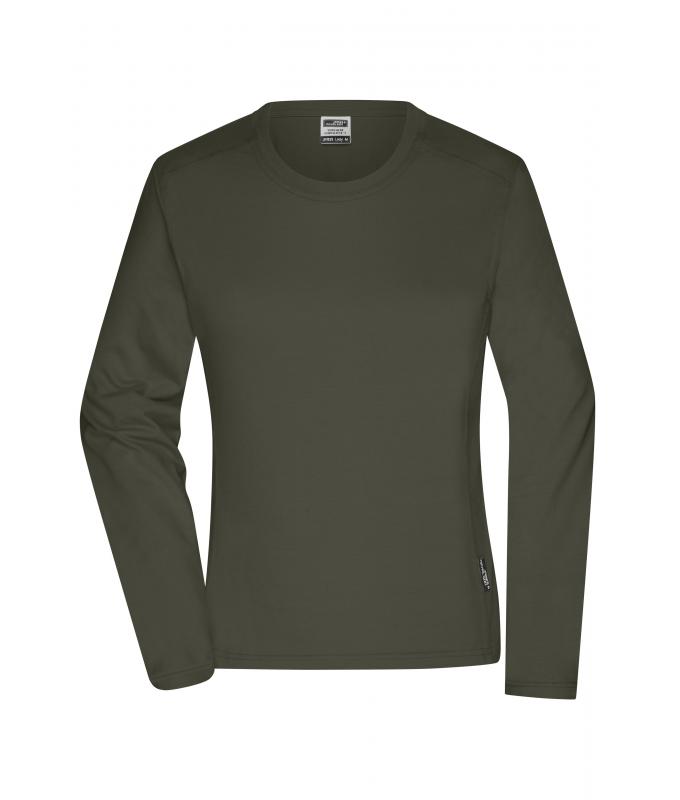 Dames Ladies' Workwear-Long-Sleeved-T OCS Blended Olijf 10525