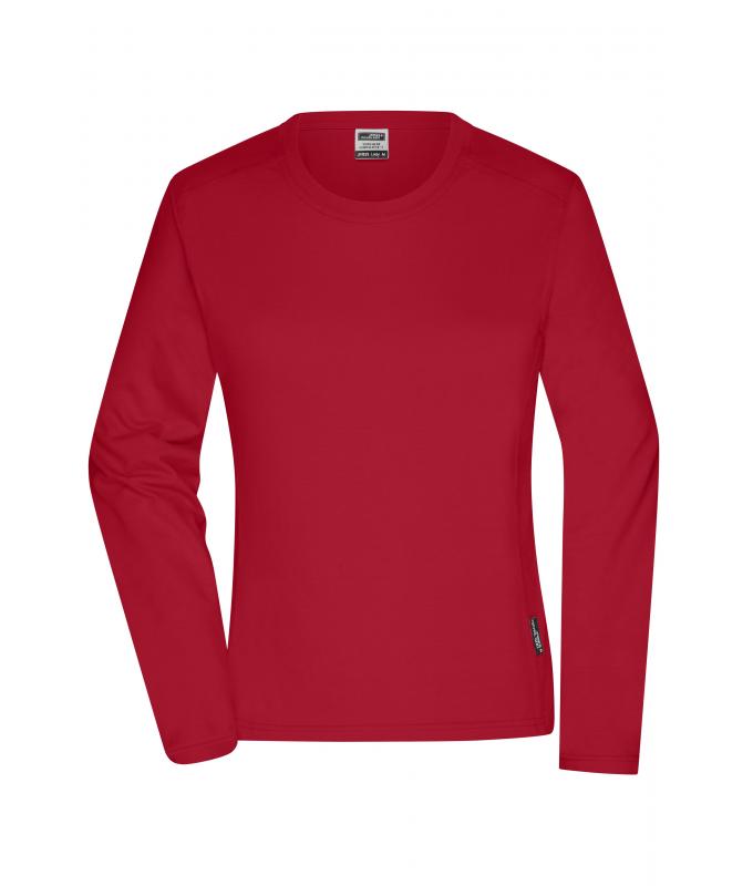 Dames Ladies' Workwear-Long-Sleeved-T OCS Blended Rood 10525