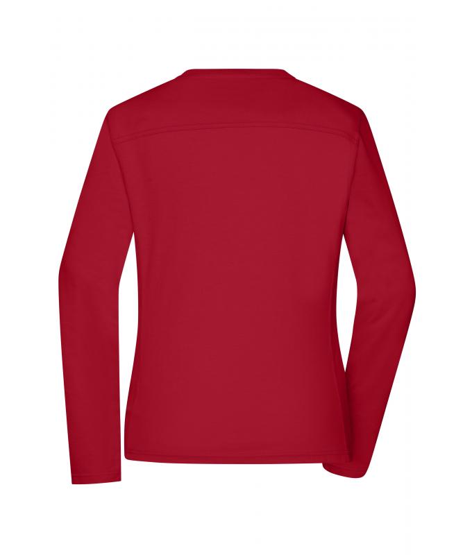 Damen Ladies' Workwear-Long-Sleeved-T OCS Blended Red 10525