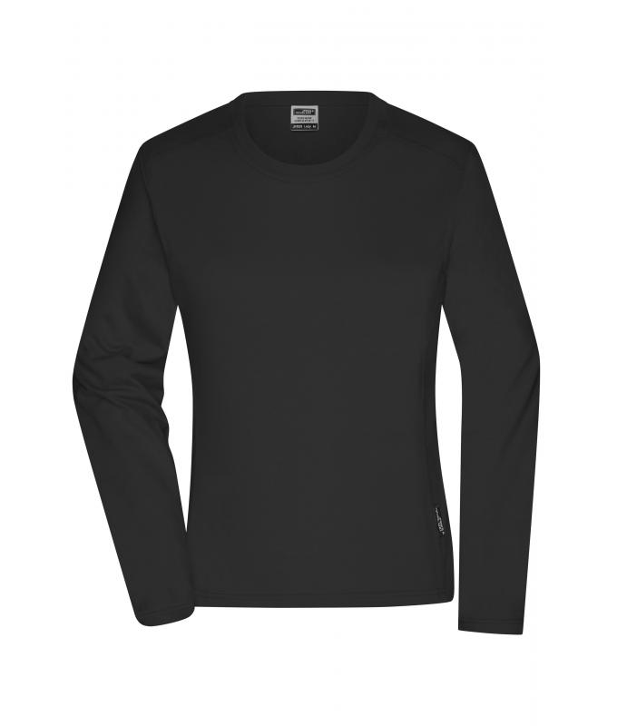 Dames Ladies' Workwear-Long-Sleeved-T OCS Blended Zwart 10525