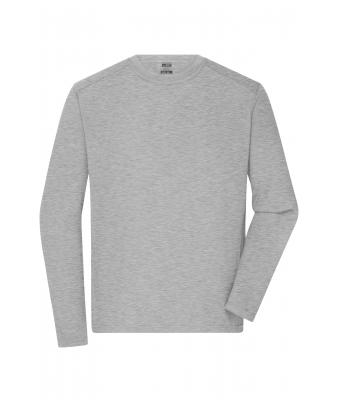 Herren Men's Workwear-Longsleeve-T Grey-heather 10526