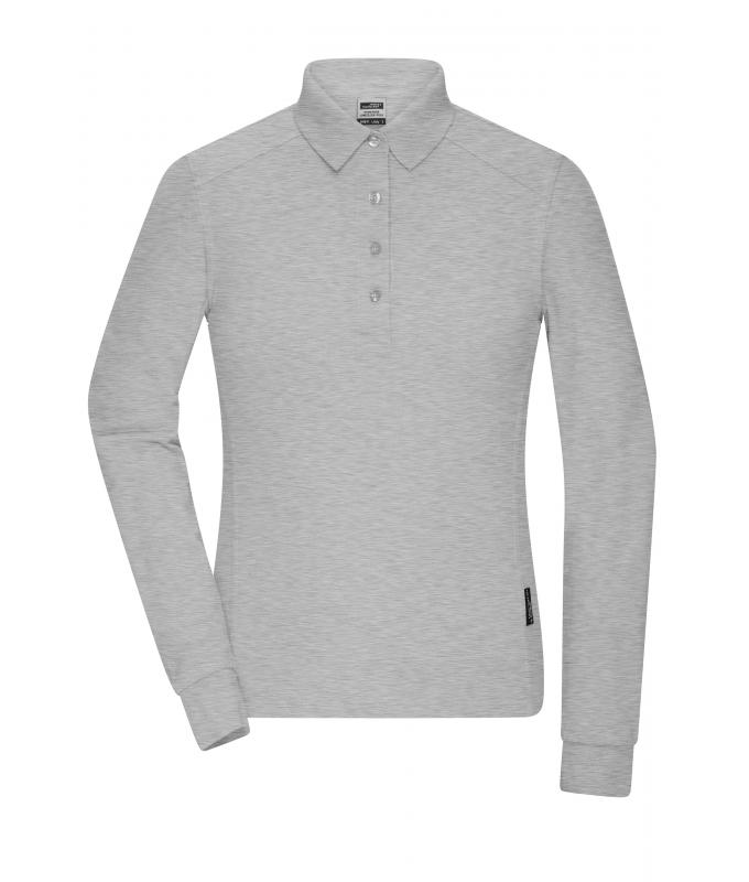 Dames Ladies' Workwear-Long-Sleeved Polo OCS Blended Heather-grijs 10527