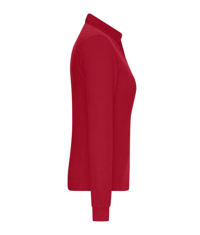 Damen Ladies' Workwear-Long-Sleeved Polo OCS Blended Red 10527