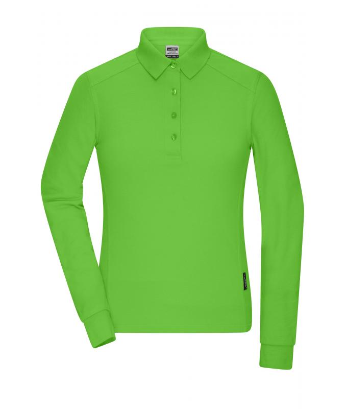 Femme Polo de travail manches longues femme OCS Blended Vert-citron 10527