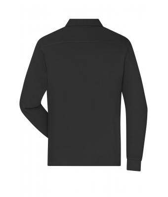 Men Men's Workwear-Long-Sleeved Polo   OCS Blended Black 10528