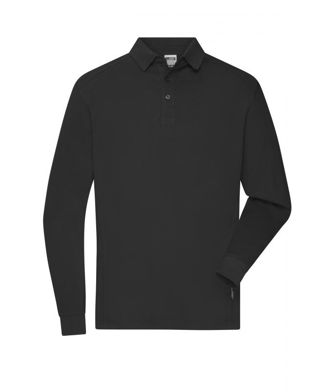 Men Men's Workwear-Long-Sleeved Polo OCS Blended Black 10528
