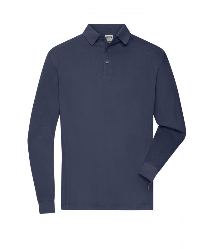 Men Men's Workwear-Long-Sleeved Polo OCS Blended Navy 10528