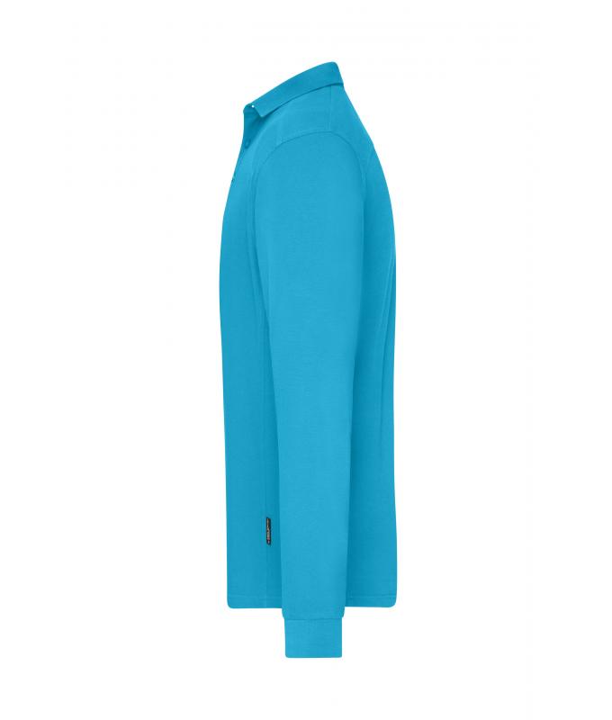 Men Men's Workwear-Long-Sleeved Polo OCS Blended Turquoise 10528