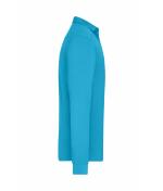 Men Men's Workwear-Long-Sleeved Polo OCS Blended Turquoise 10528