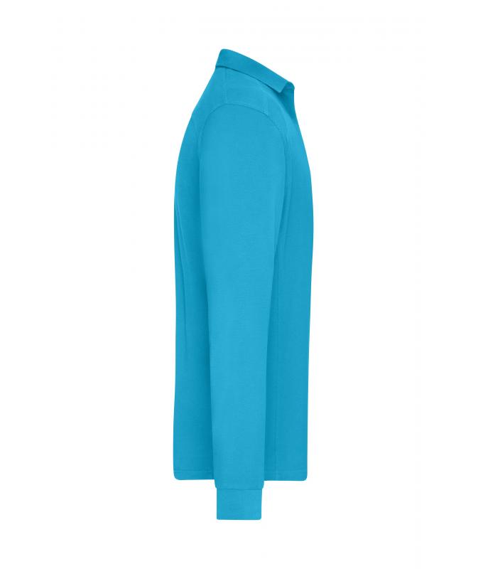 Men Men's Workwear-Long-Sleeved Polo OCS Blended Turquoise 10528