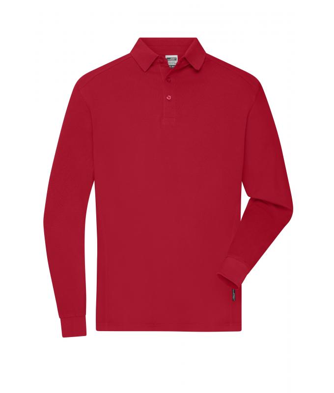 Men Men's Workwear-Long-Sleeved Polo OCS Blended Red 10528