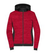 Ladies Ladies' Padded Hybrid Jacket Red-melange/black 10529