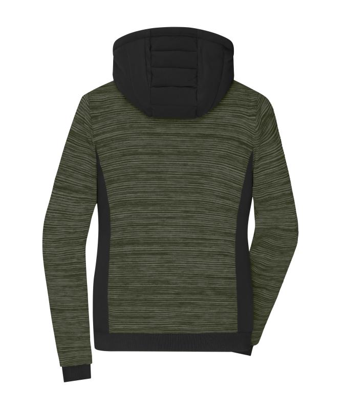 Ladies Ladies' Padded Hybrid Jacket Olive-melange/black 10529