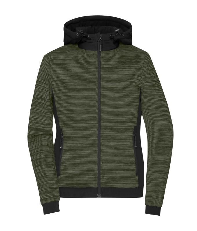 Ladies Ladies' Padded Hybrid Jacket Olive-melange/black 10529