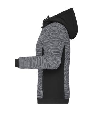 Dames Ladies' Padded Hybrid Jacket Carbon-melange/zwart 10529