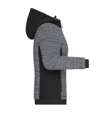 Dames Ladies' Padded Hybrid Jacket Carbon-melange/zwart 10529