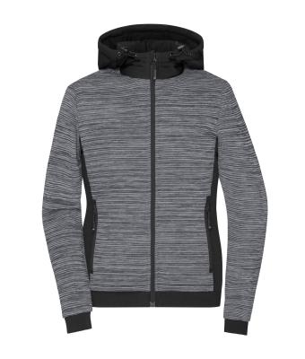 Dames Ladies' Padded Hybrid Jacket Carbon-melange/zwart 10529
