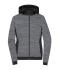 Dames Ladies' Padded Hybrid Jacket Carbon-melange/zwart 10529