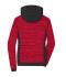 Dames Ladies' Padded Hybrid Jacket Rood-melange/zwart 10529