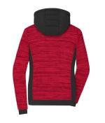 Damen Ladies' Padded Hybrid Jacket Red-melange/black 10529