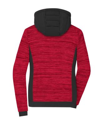 Damen Ladies' Padded Hybrid Jacket Red-melange/black 10529