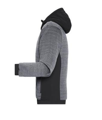 Herren Men's Padded Hybrid Jacket Carbon-melange/black 10530