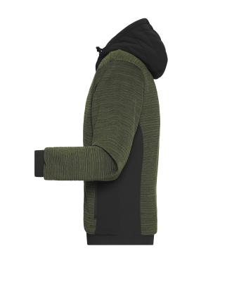 Heren Men's Padded Hybrid Jacket Olijf-melange/zwart 10530
