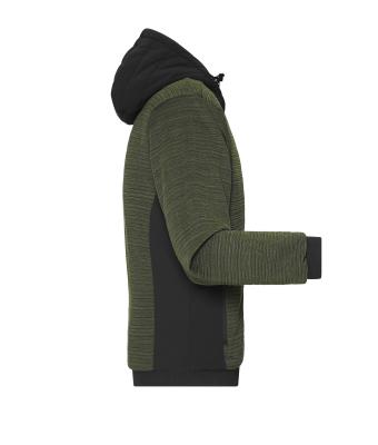 Heren Men's Padded Hybrid Jacket Olijf-melange/zwart 10530