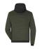 Heren Men's Padded Hybrid Jacket Olijf-melange/zwart 10530