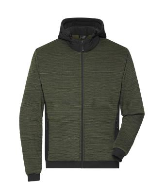 Heren Men's Padded Hybrid Jacket Olijf-melange/zwart 10530