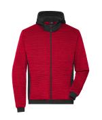 Herren Men's Padded Hybrid Jacket Red-melange/black 10530