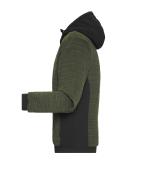 Herren Men's Padded Hybrid Jacket Olive-melange/black 10530