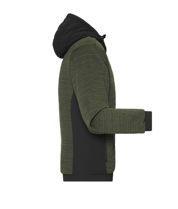 Herren Men's Padded Hybrid Jacket Olive-melange/black 10530