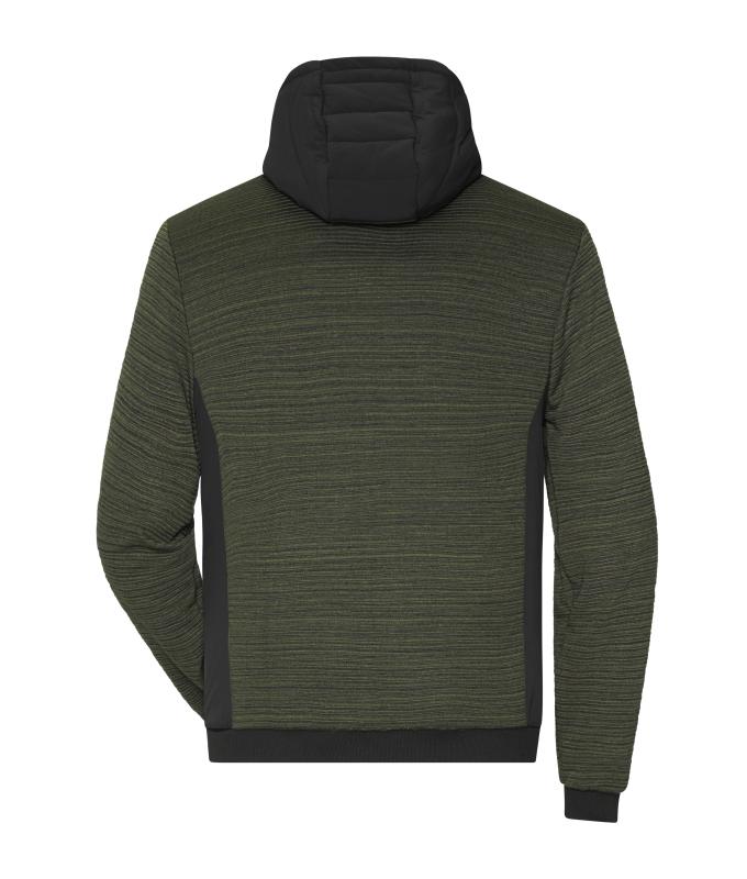 Herren Men's Padded Hybrid Jacket Olive-melange/black 10530