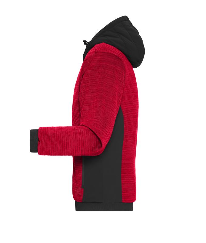 Men Men's Padded Hybrid Jacket Red-melange/black 10530