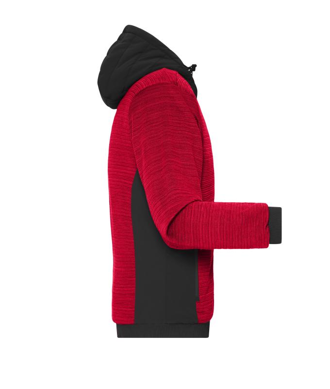 Men Men's Padded Hybrid Jacket Red-melange/black 10530