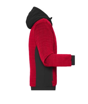 Heren Men's Padded Hybrid Jacket Rood-melange/zwart 10530