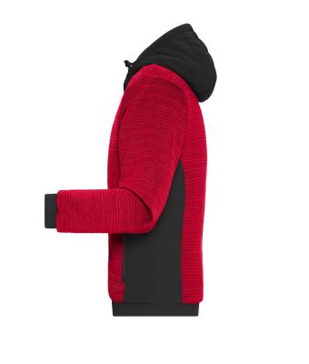 Homme Veste hybride matelassée homme Rouge-mélange/noir 10530
