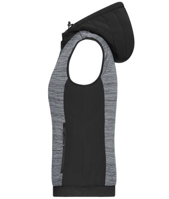 Femme Bodywarmer hybride matelassé femme Carbone-mélange/noir 10532