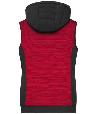 Femme Bodywarmer hybride matelassé femme Rouge-mélange/noir 10532