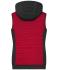 Femme Bodywarmer hybride matelassé femme Rouge-mélange/noir 10532