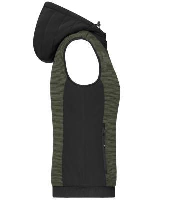 Femme Bodywarmer hybride matelassé femme Olive-mélange/noir 10532
