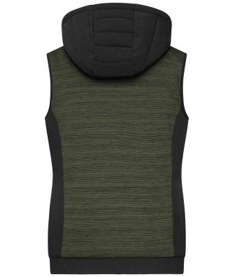 Femme Bodywarmer hybride matelassé femme Olive-mélange/noir 10532